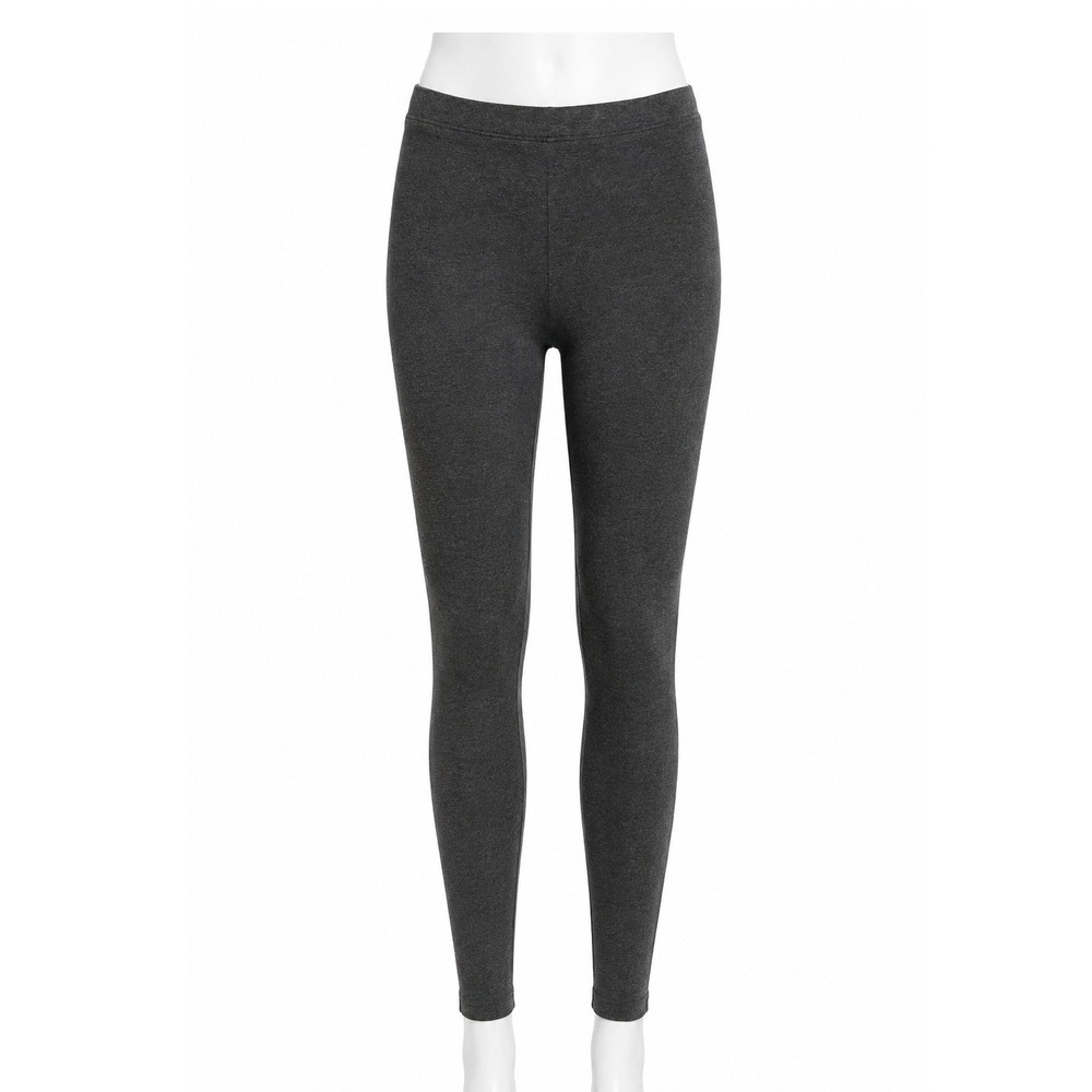 HUE Womens Leggings Charcoal Gray Cotton Blend Stretch Casual Medium